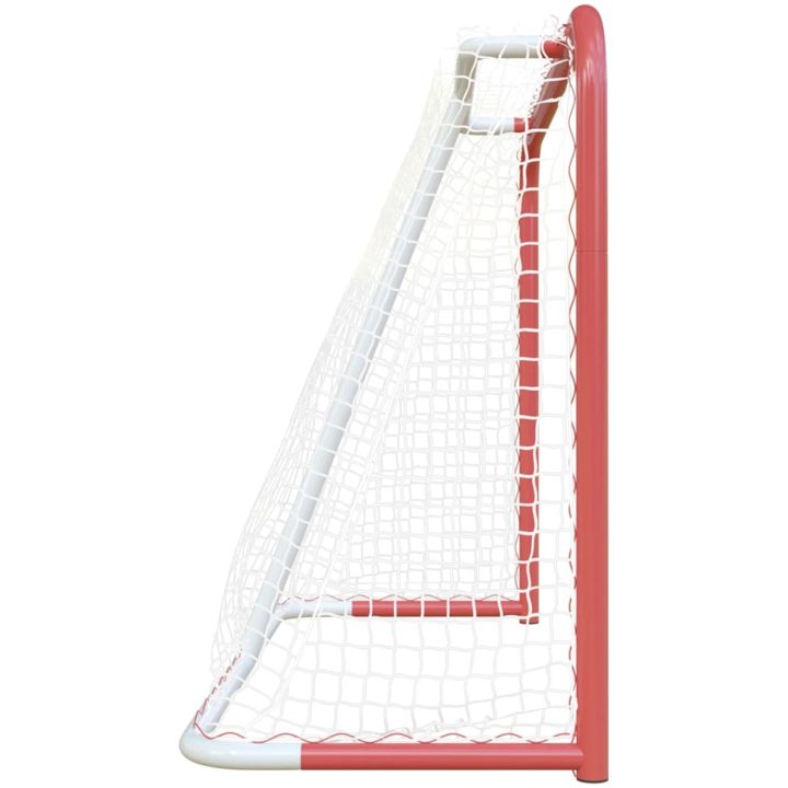 Hockeymål med nät röd & vit stål & polyester vidaXL 153 x 60 x 118 cm – bild 4
