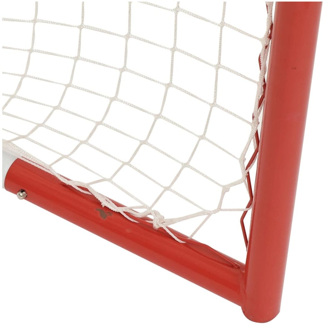 Hockeymål med nät röd & vit stål & polyester vidaXL 153 x 60 x 118 cm – bild 5