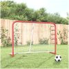 Hockeymål med nät röd & vit stål & polyester vidaXL 153 x 60 x 118 cm – miniatyr 1