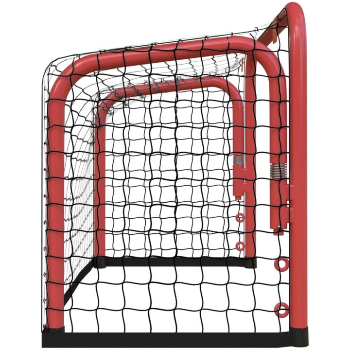 Hockeymål med nät röd&svart 68x32x47cm stål&polyester vidaXL – bild 4