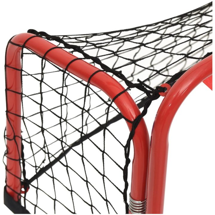 Hockeymål med nät röd&svart 68x32x47cm stål&polyester vidaXL – bild 5