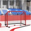Hockeymål med nät röd&svart 68x32x47cm stål&polyester vidaXL – miniatyr 1