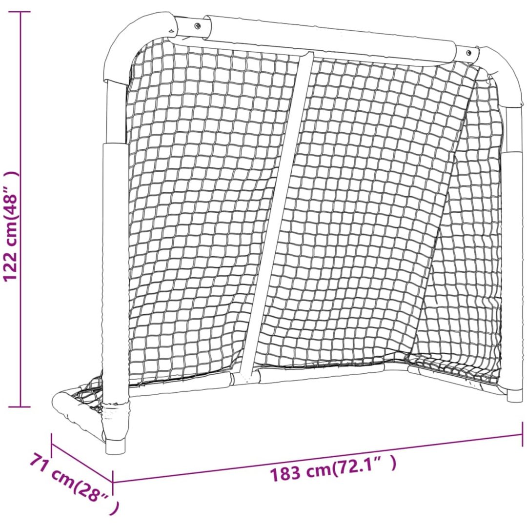 Hockeymål röd och vit polyester vidaXL 183 x 71 x 122 cm – bild 7