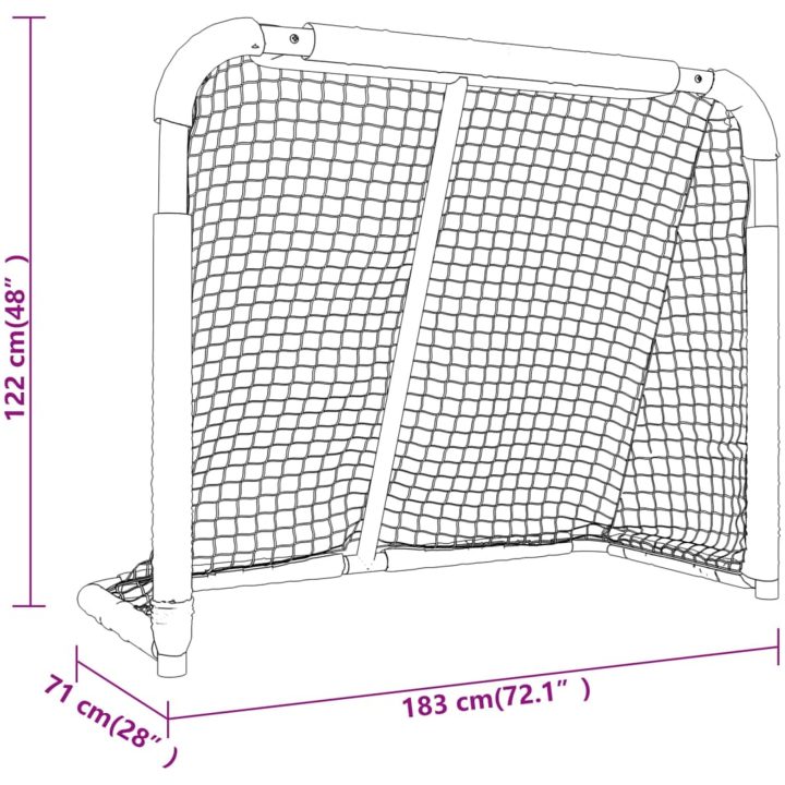 Hockeymål röd och vit polyester vidaXL 183 x 71 x 122 cm – bild 7
