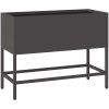Hög bäddplanterare Svart Stål vidaXL 60 x 26 x 45 cm – miniatyr 2