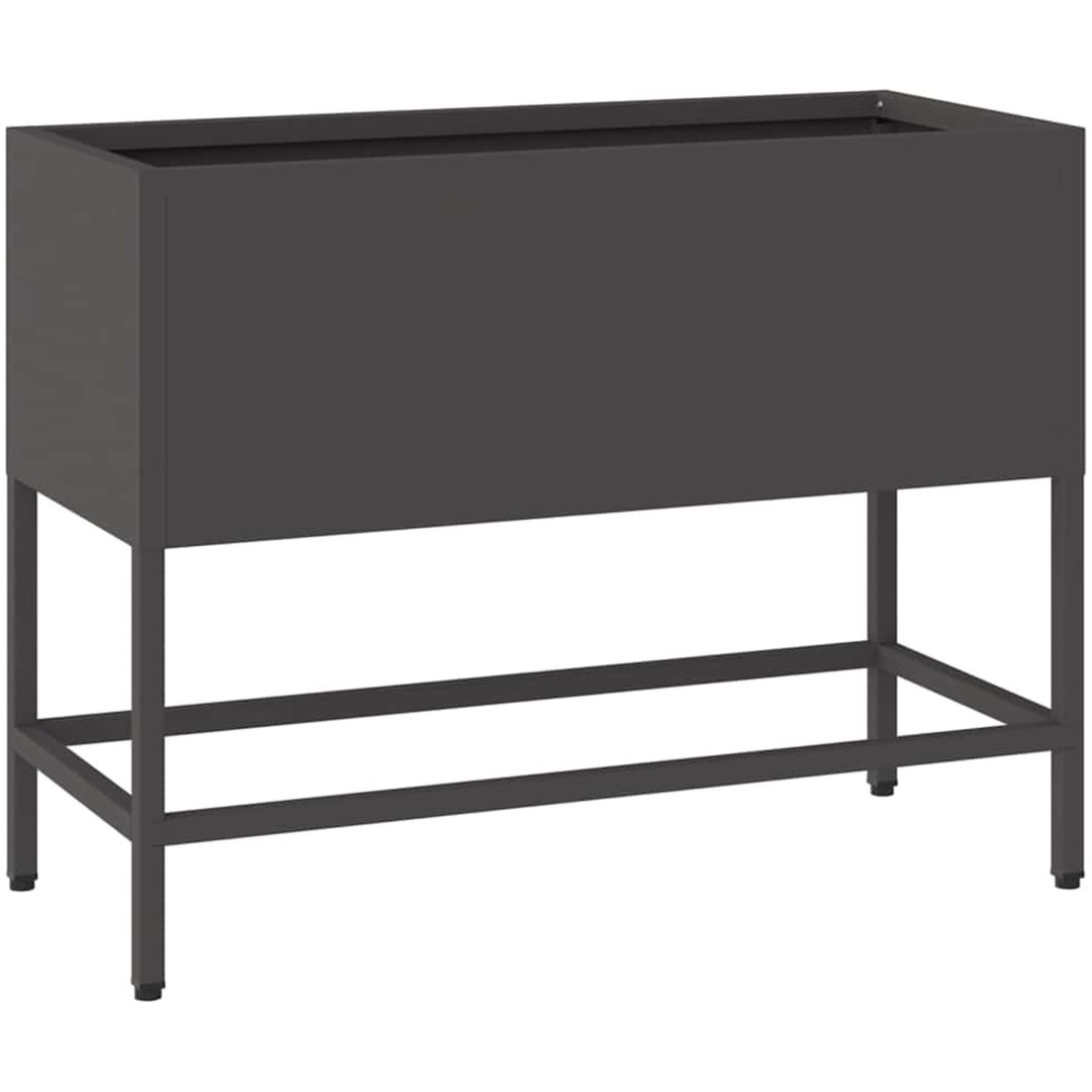 Hög bäddplanterare Svart Stål vidaXL 60 x 26 x 45 cm – bild 2