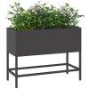 Hög bäddplanterare Svart Stål vidaXL 60 x 26 x 45 cm – miniatyr 3