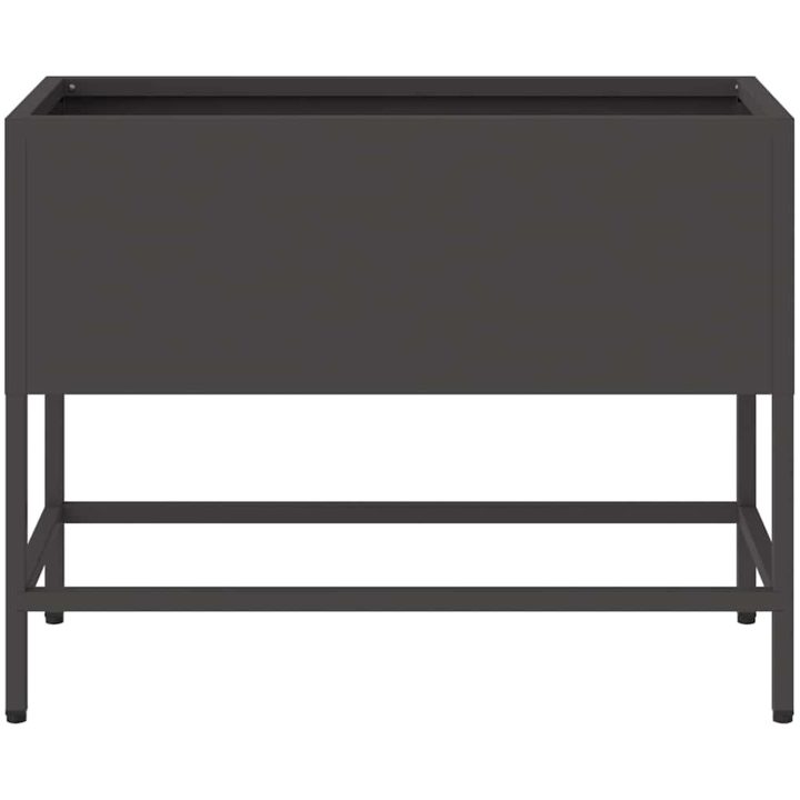 Hög bäddplanterare Svart Stål vidaXL 60 x 26 x 45 cm – bild 5