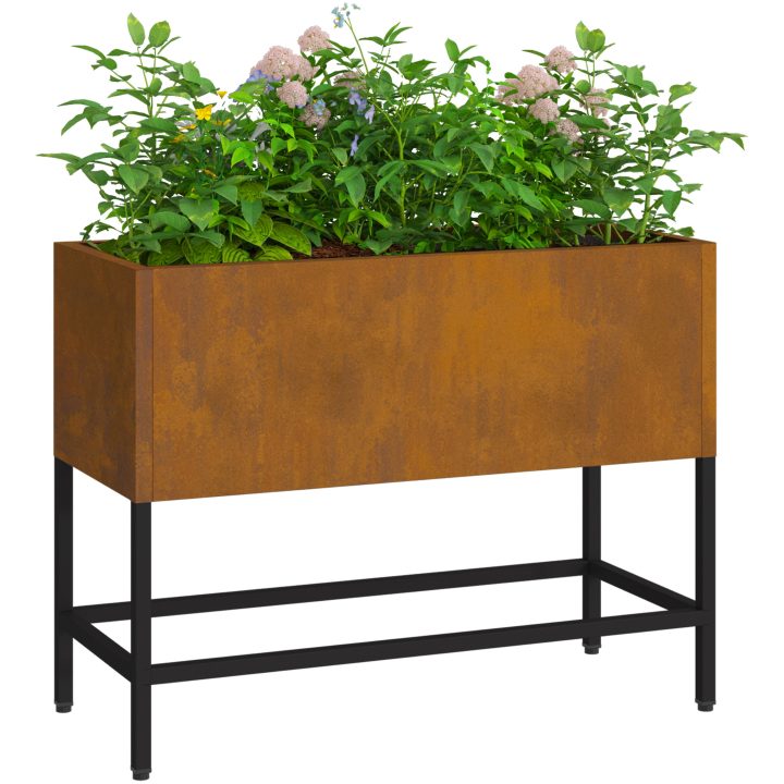 Höjdträdgårdplanterare Weathering Steel vidaXL 60 x 26 x 45 cm – bild 3