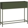 Höjdträdgårdsplanter Olivgrön Stål vidaXL 100 x 26 x 82 cm – miniatyr 2