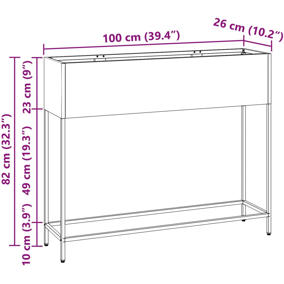 Höjdträdgårdsplanter Olivgrön Stål vidaXL 100 x 26 x 82 cm – bild 11