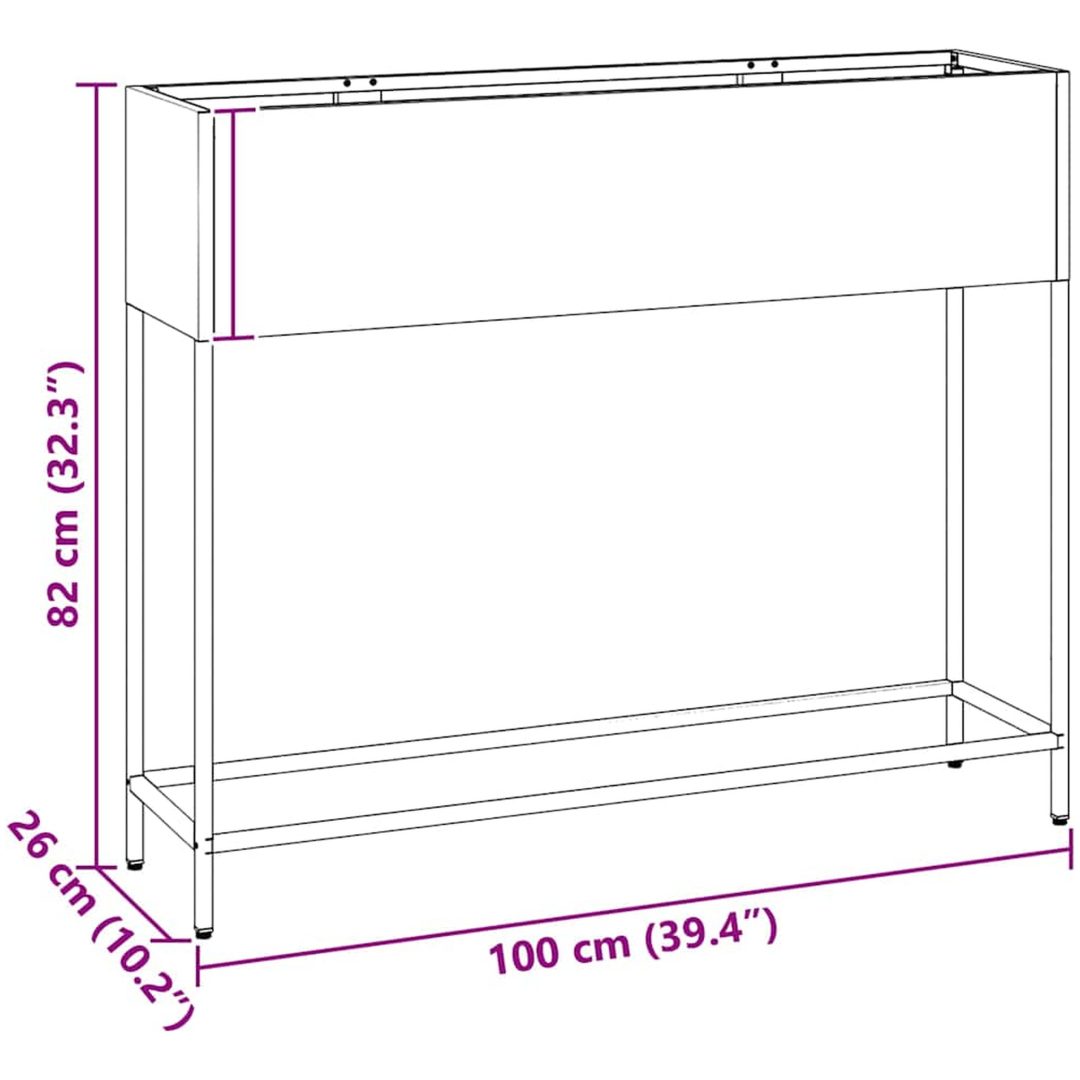 Höjdträdgårdsplanter Olivgrön Stål vidaXL 100 x 26 x 82 cm – bild 12