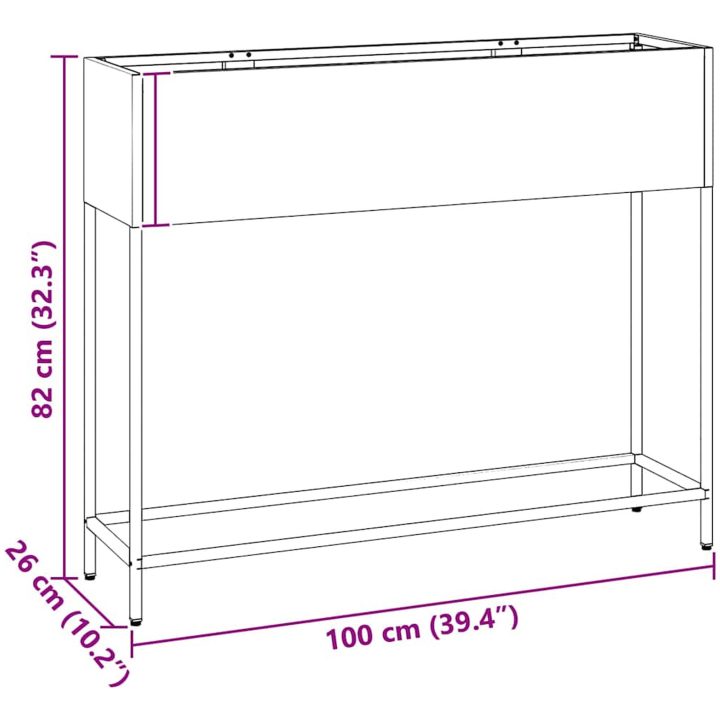 Höjdträdgårdsplanter Olivgrön Stål vidaXL 100 x 26 x 82 cm – bild 12