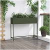 Höjdträdgårdsplanter Olivgrön Stål vidaXL 100 x 26 x 82 cm – miniatyr 4