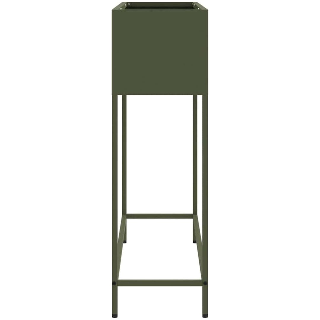 Höjdträdgårdsplanter Olivgrön Stål vidaXL 100 x 26 x 82 cm – bild 6