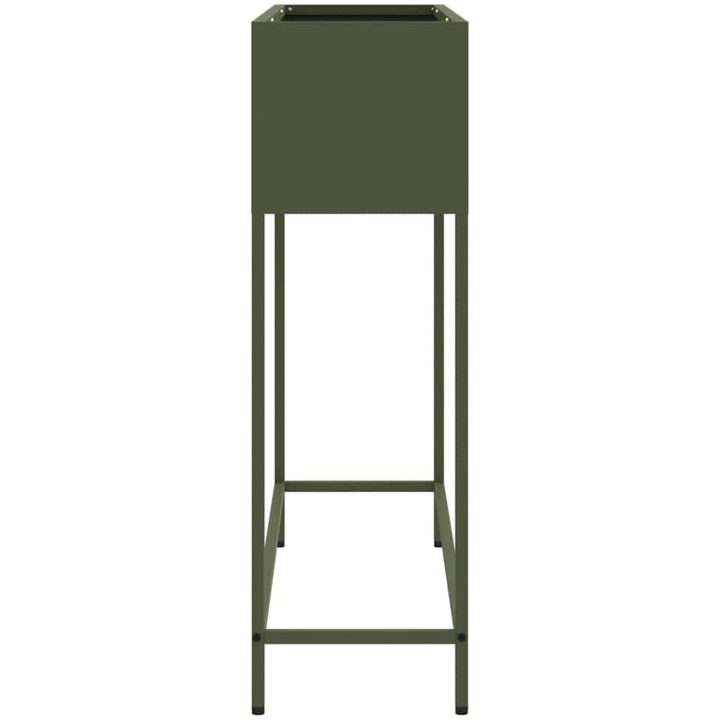 Höjdträdgårdsplanter Olivgrön Stål vidaXL 100 x 26 x 82 cm – bild 6
