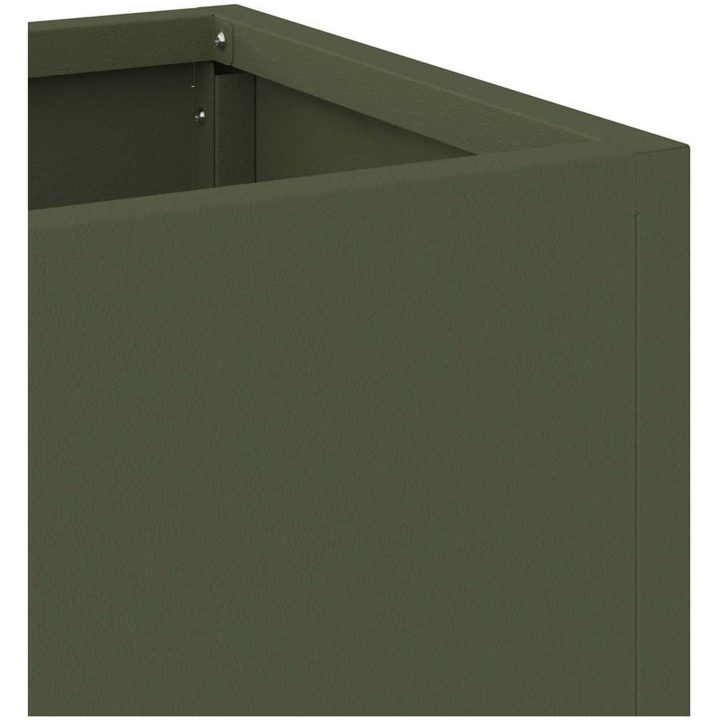 Höjdträdgårdsplanter Olivgrön Stål vidaXL 100 x 26 x 82 cm – bild 8