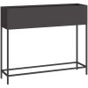 Höjdträdgårdsplanterare Svart Stål vidaXL 100 x 26 x 82 cm – miniatyr 2