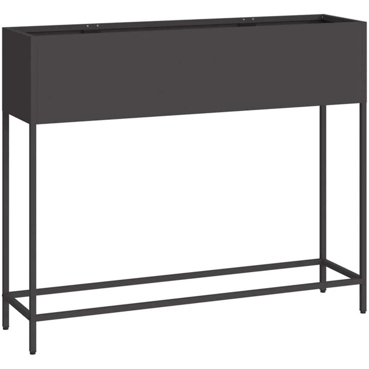 Höjdträdgårdsplanterare Svart Stål vidaXL 100 x 26 x 82 cm – bild 2