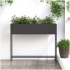 Höjdträdgårdsplanterare Svart Stål vidaXL 100 x 26 x 82 cm – miniatyr 1