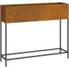 Höjdträdgårdsplanterare Väderbiten stål vidaXL 100 x 26 x 82 cm – miniatyr 2