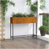 Höjdträdgårdsplanterare Väderbiten stål vidaXL 100 x 26 x 82 cm – miniatyr 4