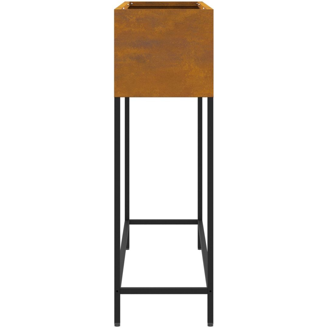Höjdträdgårdsplanterare Väderbiten stål vidaXL 100 x 26 x 82 cm – bild 7