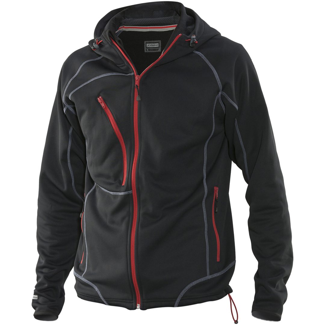 Hoodie 5152 Advanced Svart/Röd Jobman XXXL