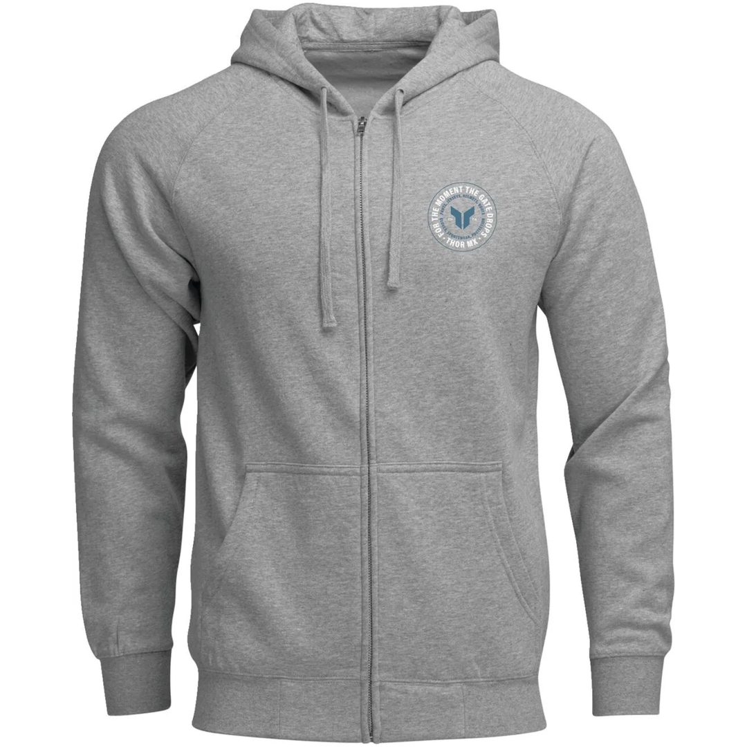 Hoodie Badge Zip-up Grå THOR Medium