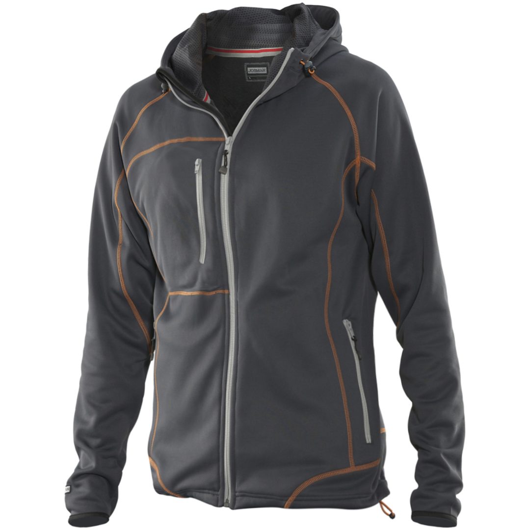 Hoodie Dam 5177 Advanced Mörkgrå/Orange Jobman Large