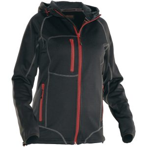 Hoodie Dam 5177 Advanced Svart/Röd Jobman