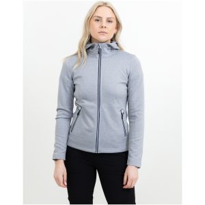 Hoodie Dam Layback Gråmelerad Printer RED