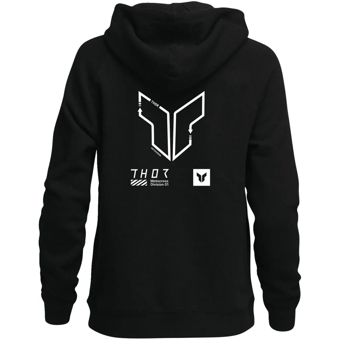 Hoodie Dam Trax Svart/vit THOR Large – bild 2