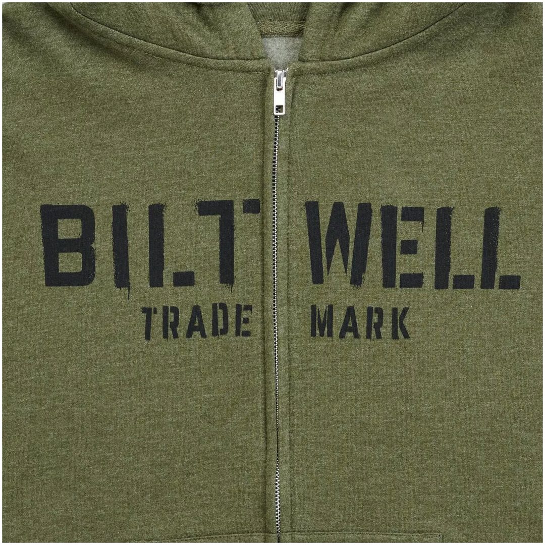 Hoodie Stencil Zip Olive BILTWELL – bild 4