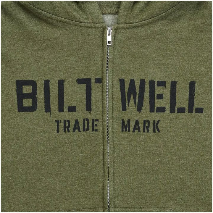 Hoodie Stencil Zip Olive BILTWELL – bild 4