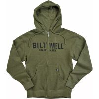 Hoodie Stencil Zip Olive BILTWELL