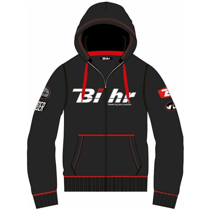 Hoodie Vintage Factory Svart/Röd BIHR Medium – bild 3