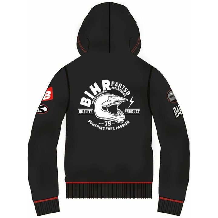 Hoodie Vintage Factory Svart/Röd BIHR Medium – bild 2