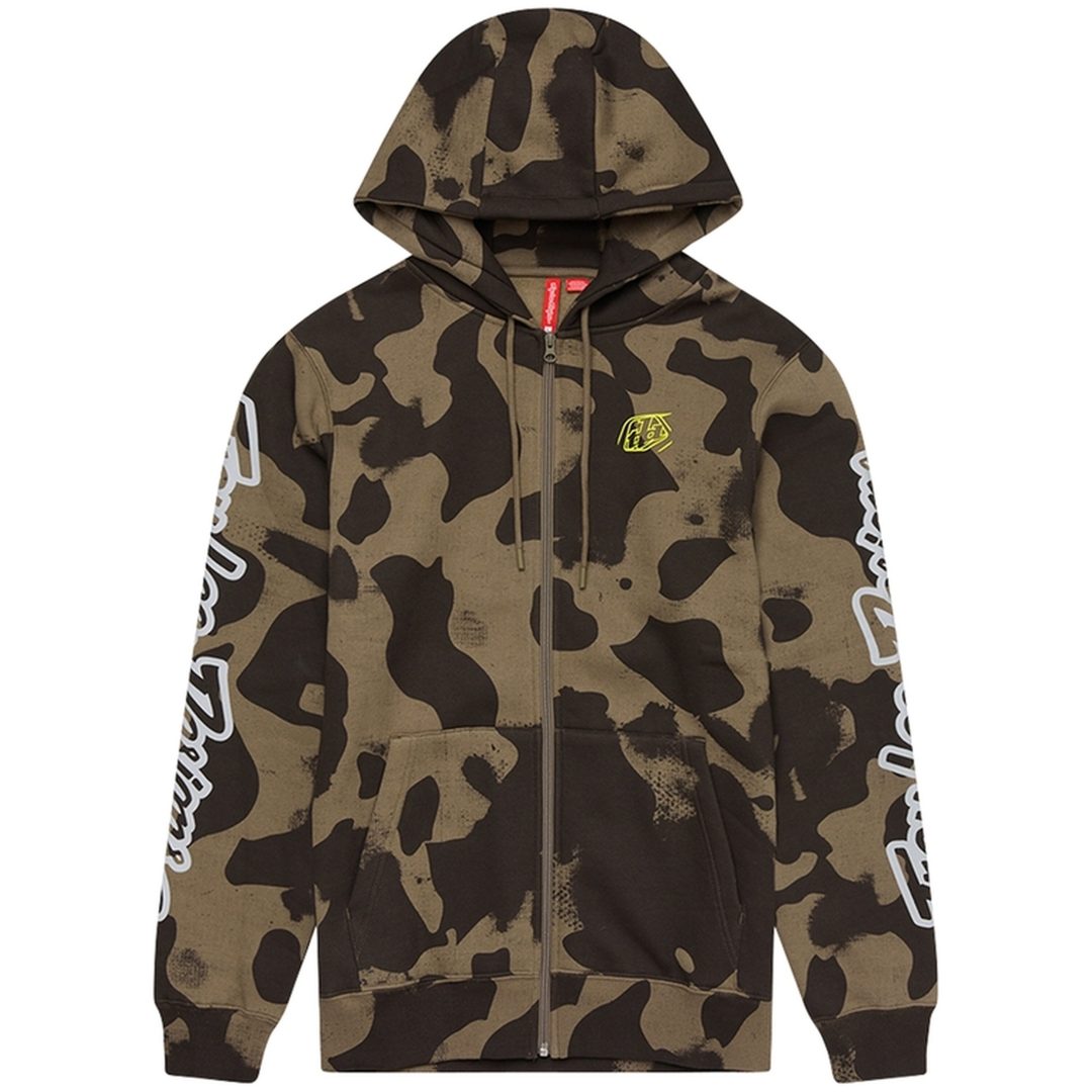 Hoodie Zip Up Oliv Kamouflage TROY LEE DESIGNS Small