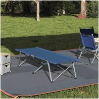 Hopfällbar Camping Säng Blå Metall, Tyg Hopfällbar vidaXL