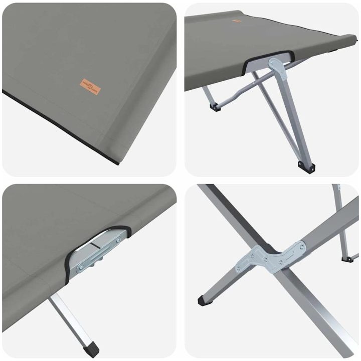 Hopfällbar Camping Säng Grå Aluminium Hopfällbar vidaXL Large – bild 8