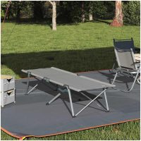 Hopfällbar Camping Säng Grå Aluminium Hopfällbar vidaXL