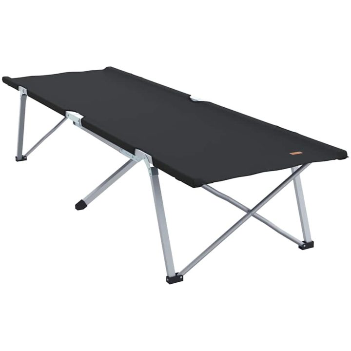 Hopfällbar Camping Säng med Bärväska Svart 600D Oxford Fabric vidaXL Medium – bild 2