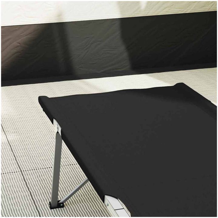 Hopfällbar Camping Säng med Bärväska Svart 600D Oxford Fabric vidaXL Medium – bild 3