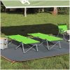 Hopfällbar Camping Säng Mörkgrön Metallram med tygöverdrag vidaXL Standard – miniatyr 1