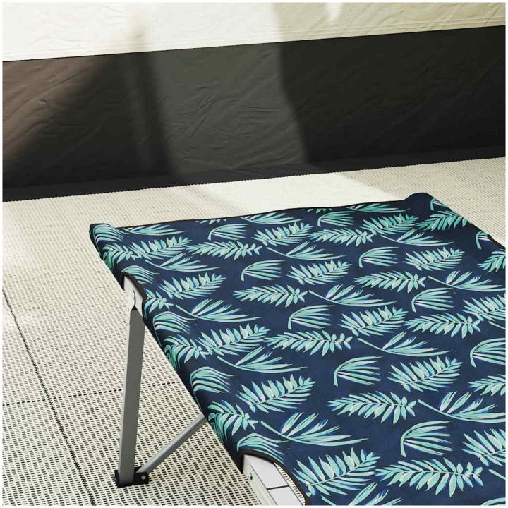 Hopfällbar Campingbed med Bärväska Bladmönster 600D Oxford-Tyg vidaXL Standard – bild 3
