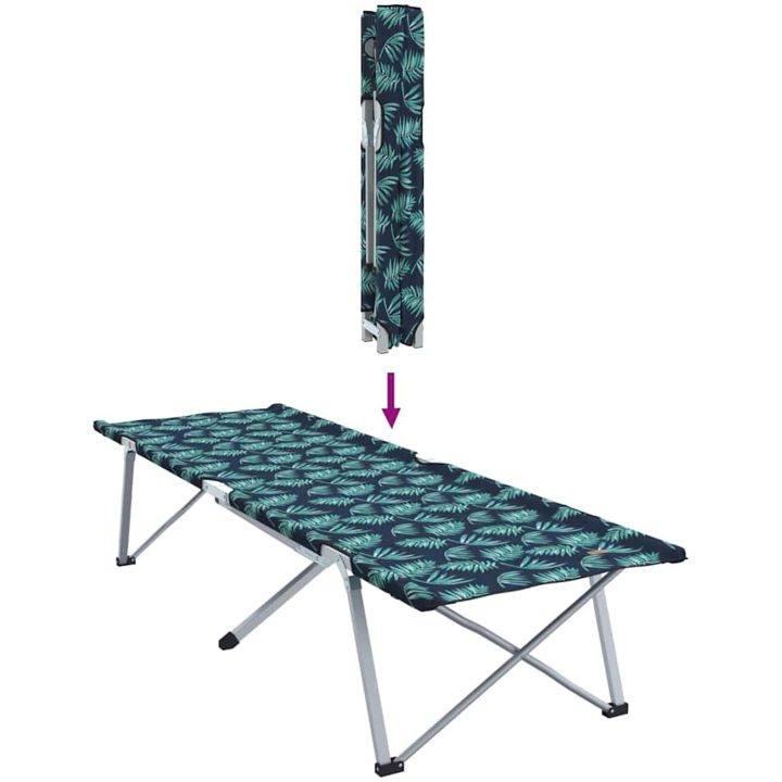 Hopfällbar Campingbed med Bärväska Bladmönster 600D Oxford-Tyg vidaXL Standard – bild 9
