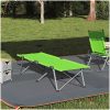 Hopfällbar Campingssäng Mörkgrön Metall, Tyg Hopfällbar vidaXL Enkel – miniatyr 1