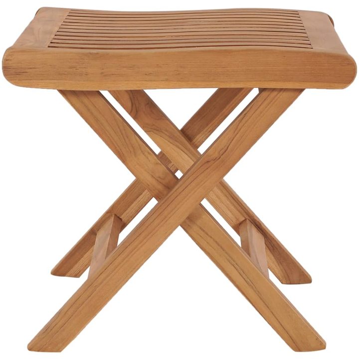 Hopfällbar fotpall 46,5x49x41,5 cm massiv teak vidaXL – bild 3
