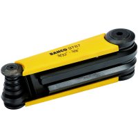 Hopfällbar Insexnyckelsats Tumskala 3/32" - 3/8" 7 delar Svartoxiderad BAHCO